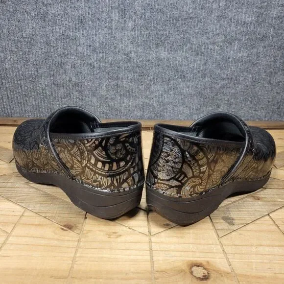 Dansko XP 2.0 Clogs Black and Silver Paisley Patent Leather Size 40 Shoe… - Picture 5 of 9